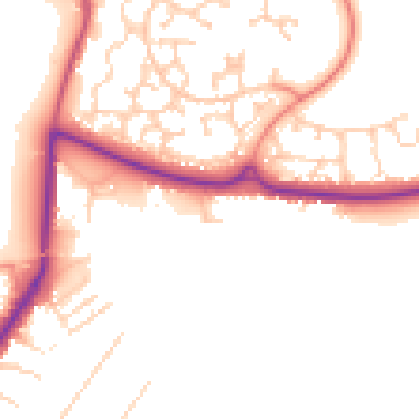 Daytime road noise heatmap for GU51 2RP