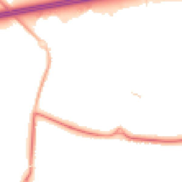 Night-time road noise heatmap for GU51 2TD