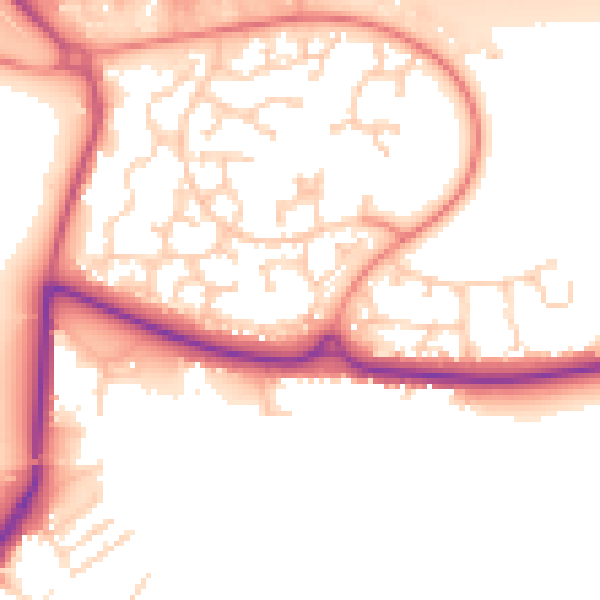 Daytime road noise heatmap for GU51 2TH