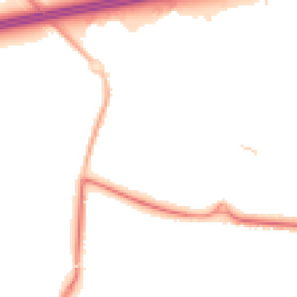 Night-time road noise heatmap for GU51 2TP