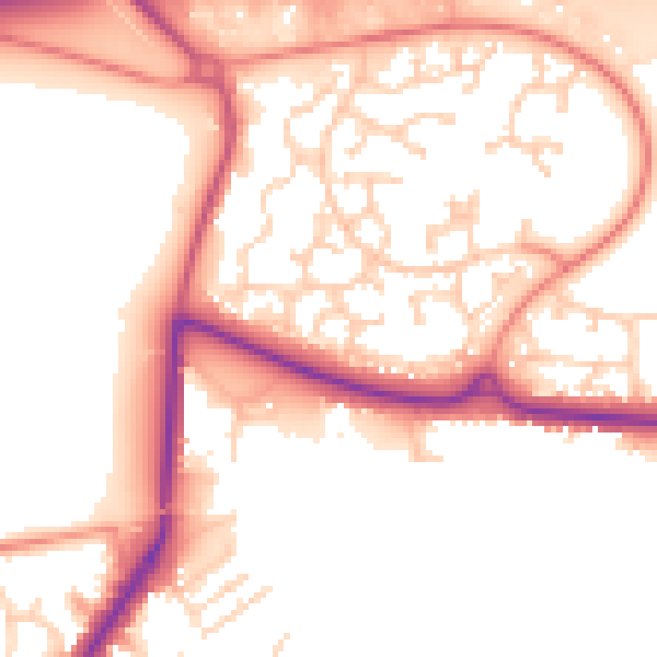 Daytime road noise heatmap for GU51 2TS