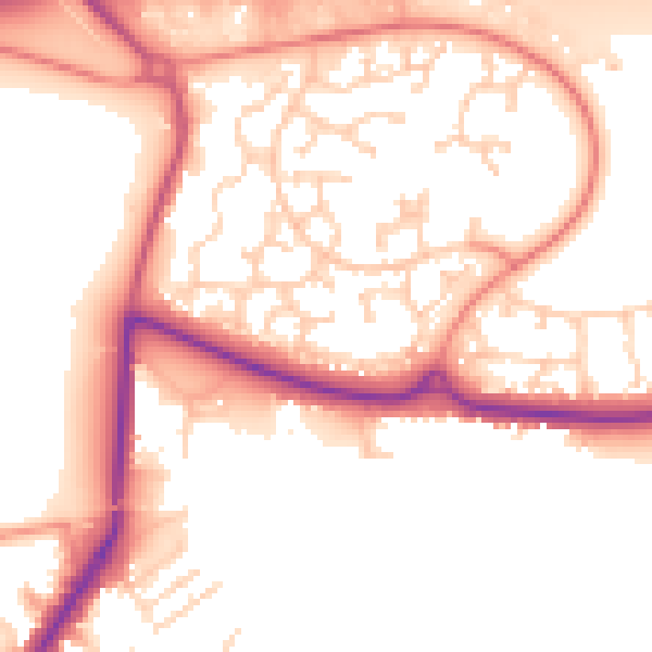 Daytime road noise heatmap for GU51 2TW