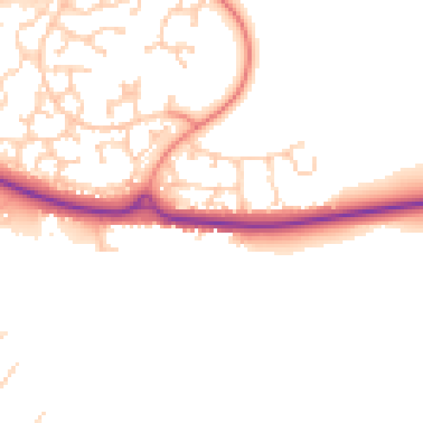Daytime road noise heatmap for GU51 2TY
