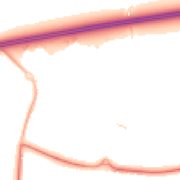 Night-time road noise heatmap for GU51 2UA