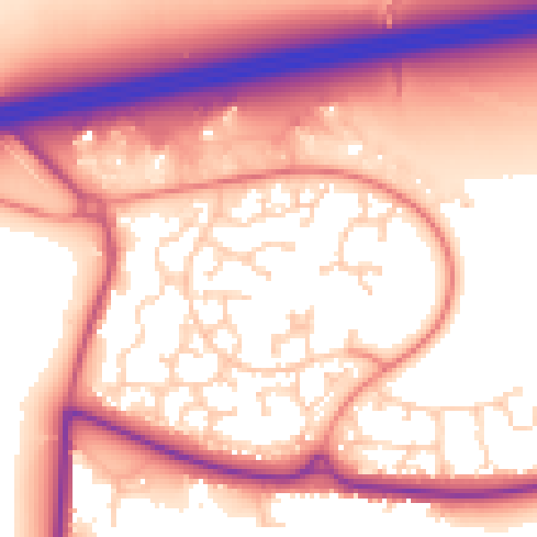 Daytime road noise heatmap for GU51 2UB