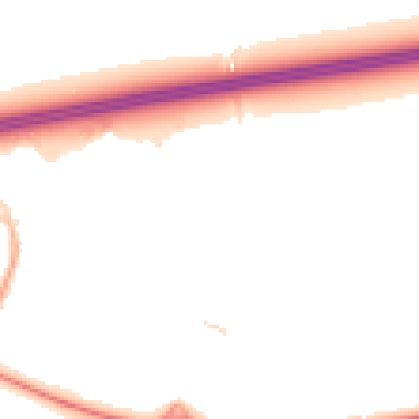 Night-time road noise heatmap for GU51 2UX