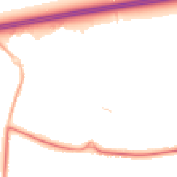 Night-time road noise heatmap for GU51 2XE