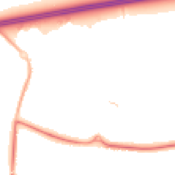 Night-time road noise heatmap for GU51 2XH