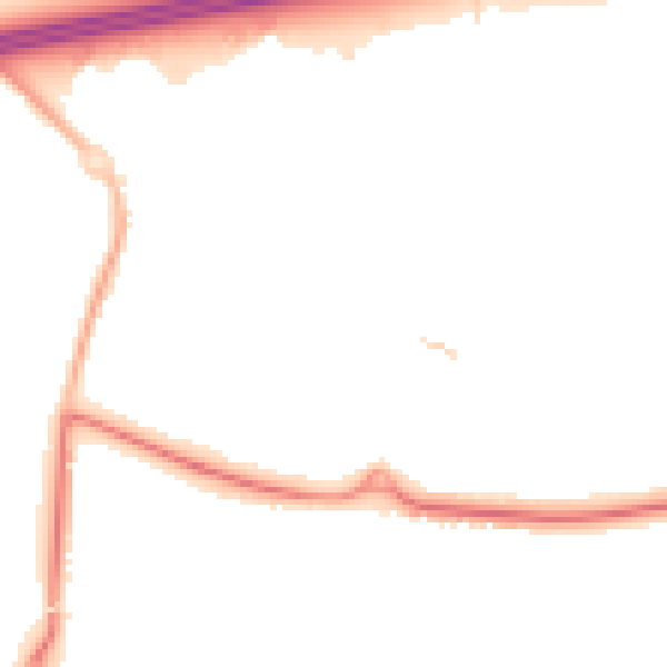 Night-time road noise heatmap for GU51 2XJ