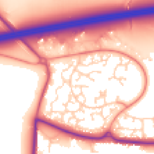 Daytime road noise heatmap for GU51 2XY