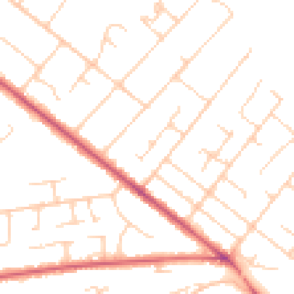 Daytime road noise heatmap for GU51 3DZ