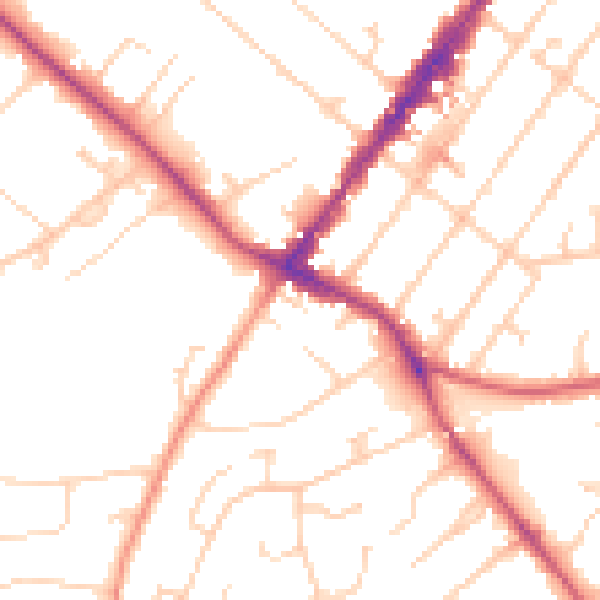 Daytime road noise heatmap for GU51 3FE