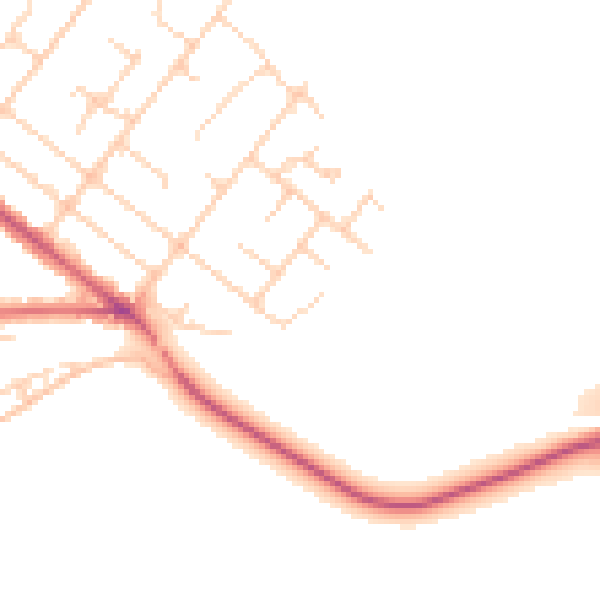 Daytime road noise heatmap for GU51 3HJ