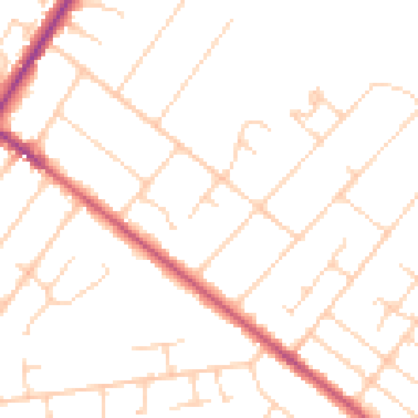 Daytime road noise heatmap for GU51 3LH