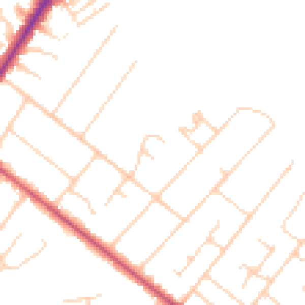 Daytime road noise heatmap for GU51 3LL
