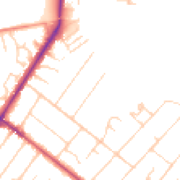 Daytime road noise heatmap for GU51 3LN