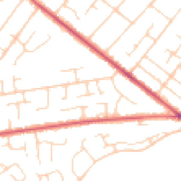Daytime road noise heatmap for GU51 3PB
