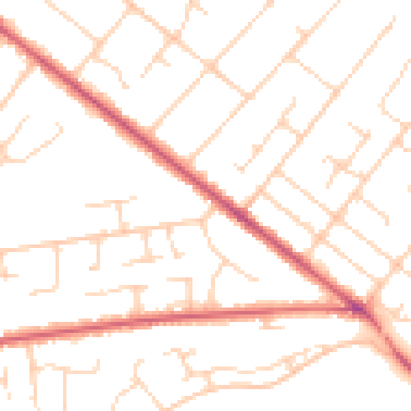 Daytime road noise heatmap for GU51 3PX
