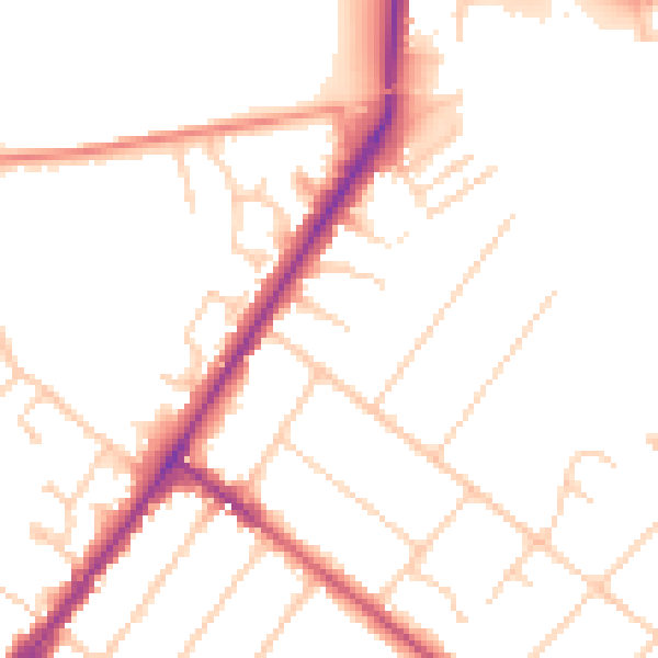 Daytime road noise heatmap for GU51 3QD