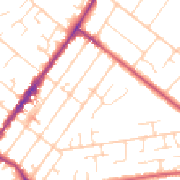 Daytime road noise heatmap for GU51 3QU