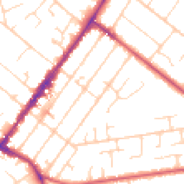 Daytime road noise heatmap for GU51 3RU