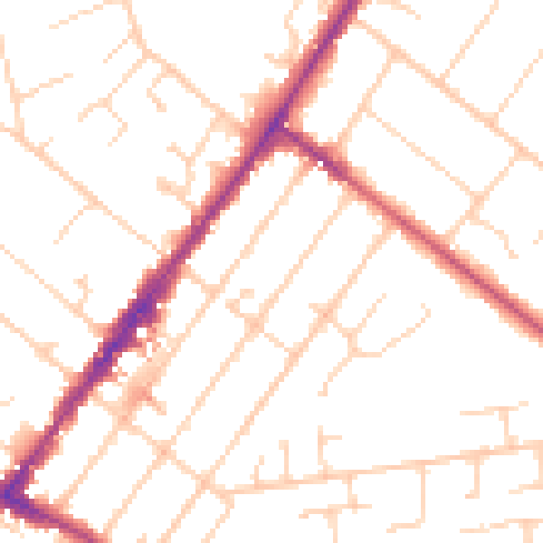 Daytime road noise heatmap for GU51 3SH