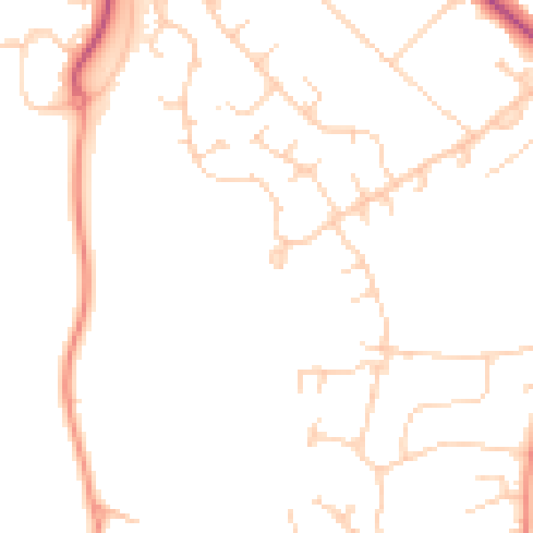 Daytime road noise heatmap for GU51 4EU