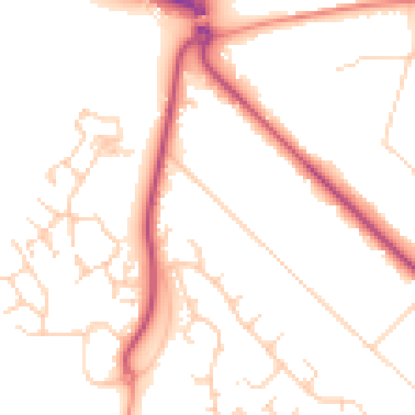 Daytime road noise heatmap for GU51 4JH