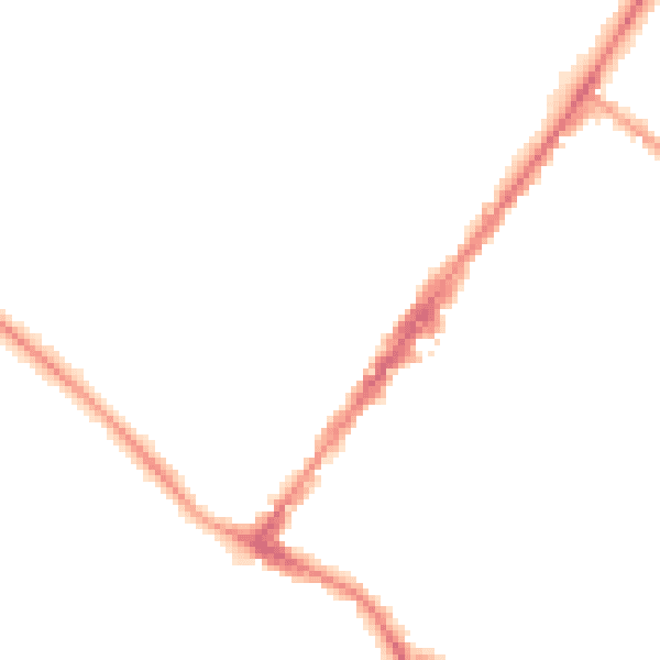 Night-time road noise heatmap for GU51 4JS