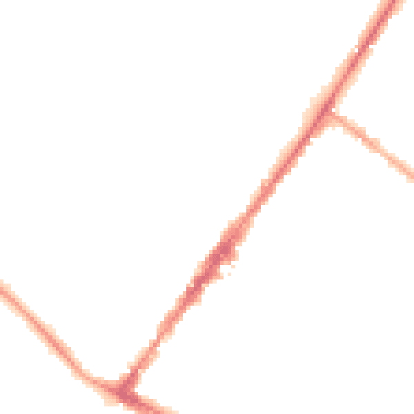 Night-time road noise heatmap for GU51 4ND