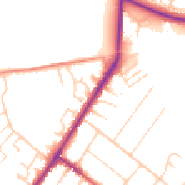 Daytime road noise heatmap for GU51 4QA