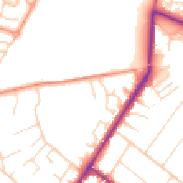 Daytime road noise heatmap for GU51 4QX