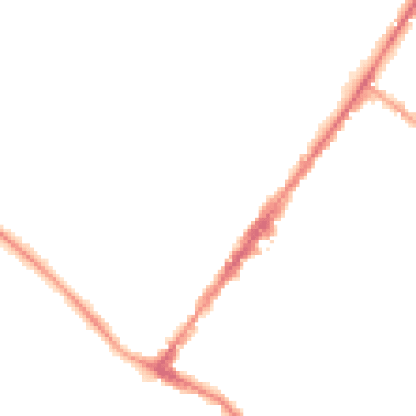 Night-time road noise heatmap for GU51 4SW