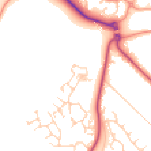 Daytime road noise heatmap for GU51 5AA