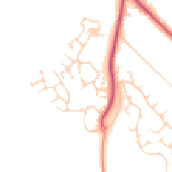 Daytime road noise heatmap for GU51 5AE