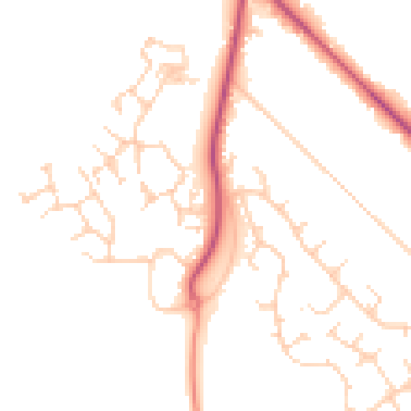 Daytime road noise heatmap for GU51 5AQ