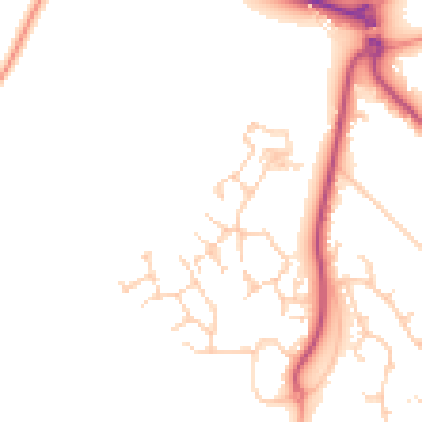 Daytime road noise heatmap for GU51 5BQ