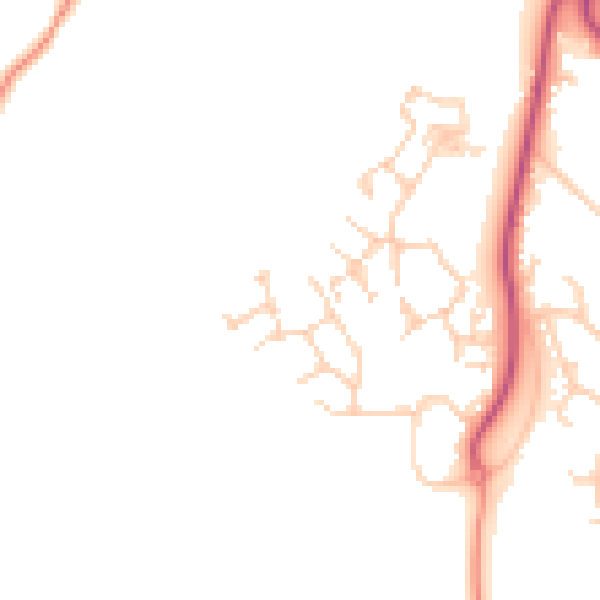 Daytime road noise heatmap for GU51 5DE