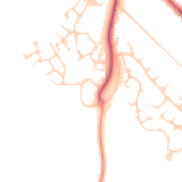 Daytime road noise heatmap for GU51 5DN