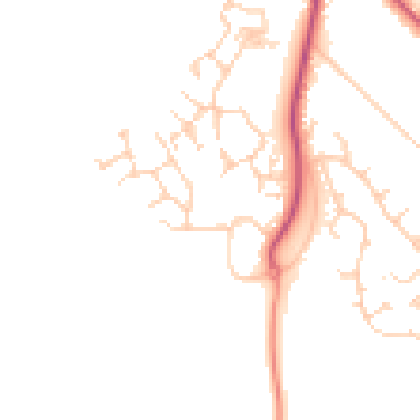 Daytime road noise heatmap for GU51 5EF
