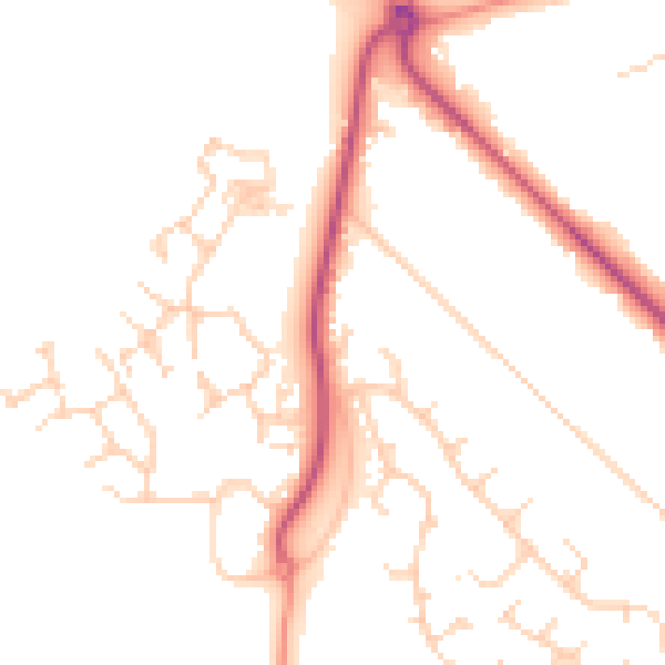 Daytime road noise heatmap for GU51 5JP