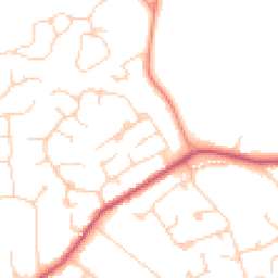 Daytime road noise heatmap for GU6 7DB