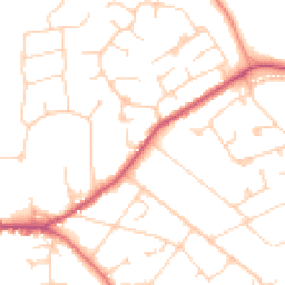 Daytime road noise heatmap for GU6 7EB