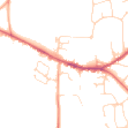 Daytime road noise heatmap for GU6 8AJ