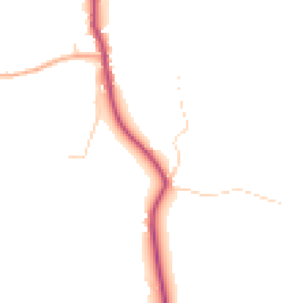 Daytime road noise heatmap for GU8 4JA