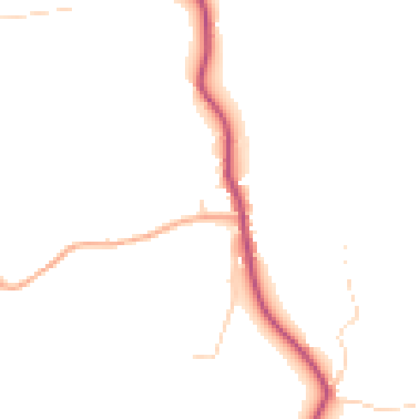Daytime road noise heatmap for GU8 4JH
