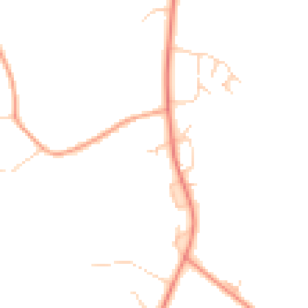 Daytime road noise heatmap for GU8 4LJ