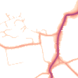 Daytime road noise heatmap for GU8 4QF