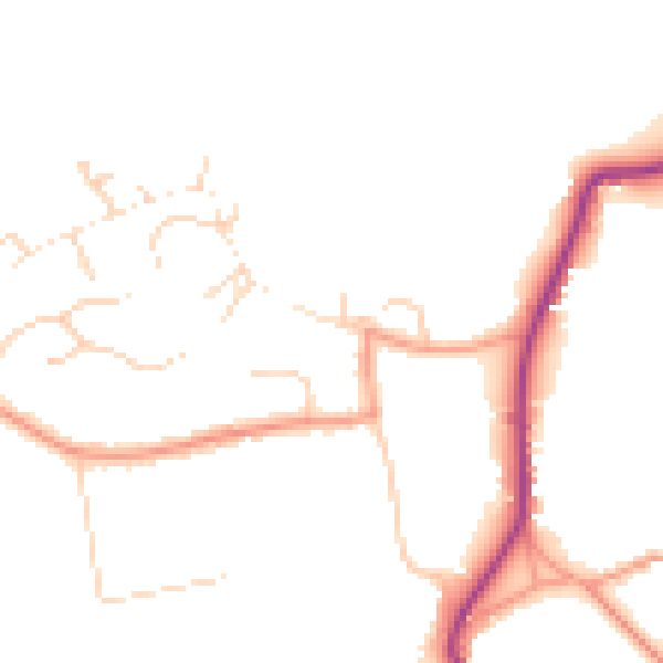 Daytime road noise heatmap for GU8 4RU
