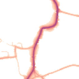 Daytime road noise heatmap for GU8 4UJ